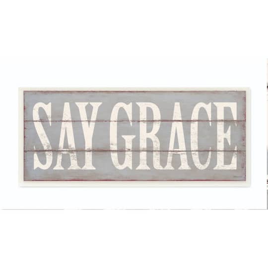 Stupell Industries Say Grace Wooden Wall Plaque